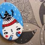 Clay Terracotta Hand Painted Magnet - Whimsy..
