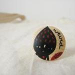 Wooden Ring Adjustable Hand Painted Weird