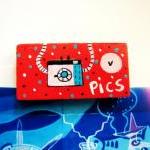 Red Hand Painted Wooden Magnet Geek Nerd Camera- I..