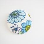 Flowered Fabric Button Brooch -spring Outfit