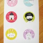 Big Size Round Stickers - A4 Sticker Sheet With 6..