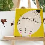 Smile Mini Acrylic Painting On Canvas - Nursery..